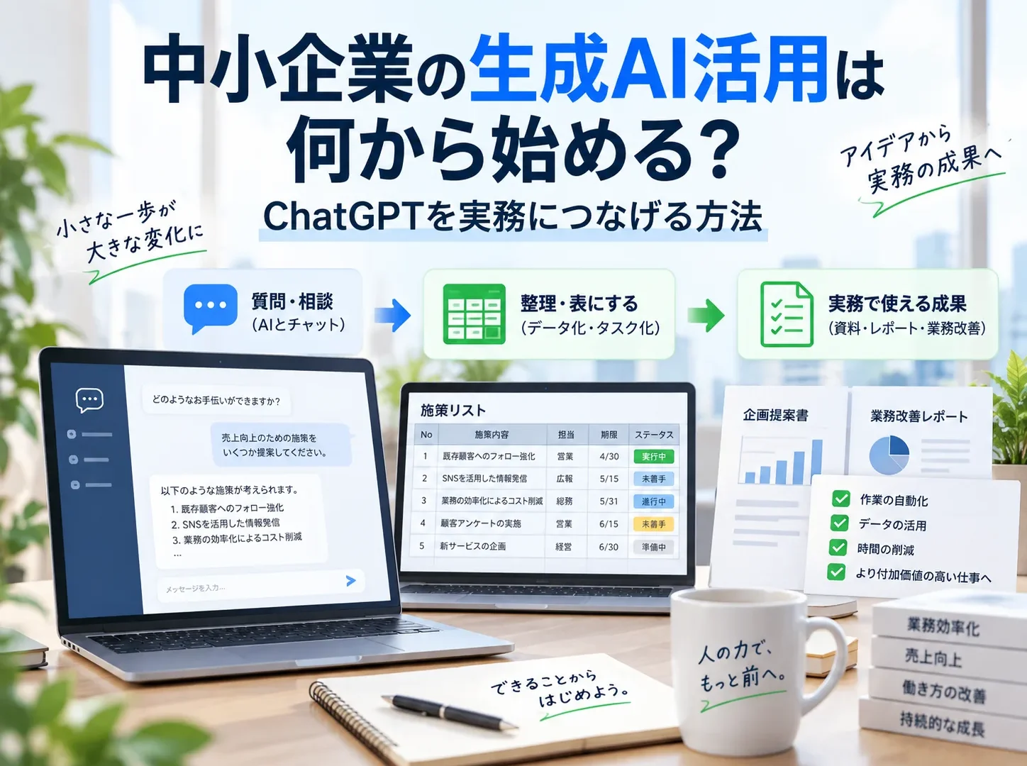 中小企業の生成AI活用は何から始める？｜ChatGPTを実務につなげる方法